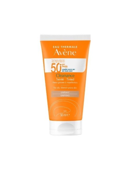 AVENE Cleanance Solaire Tinted Cream SPF50+ Αντηλιακή Προσώπου με Χρώμα για Λιπαρό Δέρμα με Ατέλειες, 50ml