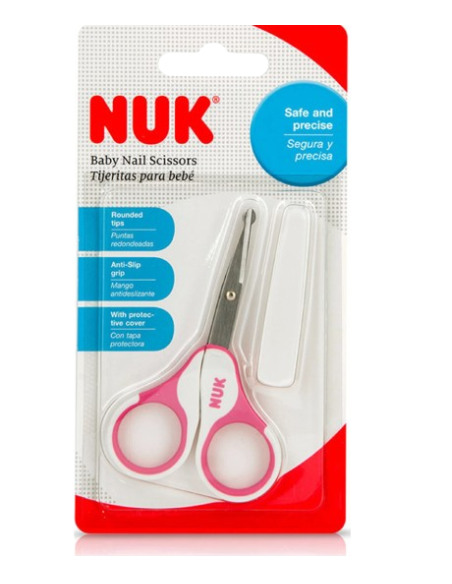 NUK Baby Nail Scissors Ψαλιδάκι Ασφαλείας Νυχιών για Μωρά Ροζ Χρώμα, 1 τεμάχιο