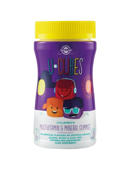 SOLGAR U-Cubes Children's Multivitamin & Mineral Gummies Παιδική Πολυβιταμίνη με Κεράσι - Πορτοκάλι, 60 ζελεδάκια