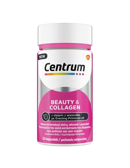CENTRUM Beauty & Collagen Πολυβιταμίνες για Υγιή Επιδερμίδα, Γερά Μαλλιά & Νύχια με έλαιο Νυχτολούλουδου, 30 μαλακές κάψουλες