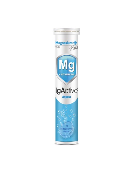 NOVAPHARM IgActive Magnesium+ Plus Vitamin B6 Μαγνήσιο & Βιταμίνη Β6 με Γεύση Λεμόνι, 20 αναβράζοντα δισκία