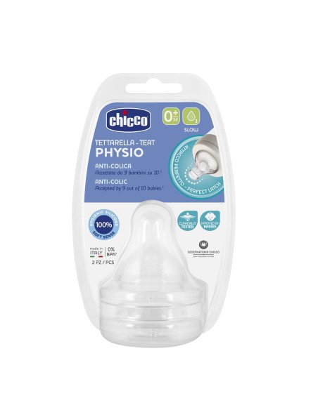 CHICCO Physio Perfect 5 Θηλή Σιλικόνης Κανονική Ροή 0Μ+, 2 τεμάχια