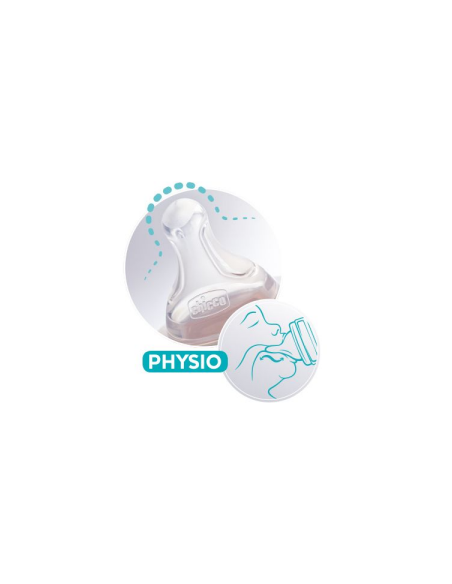 CHICCO Physio Perfect 5 Θηλή Σιλικόνης Κανονική Ροή 0Μ+, 2 τεμάχια