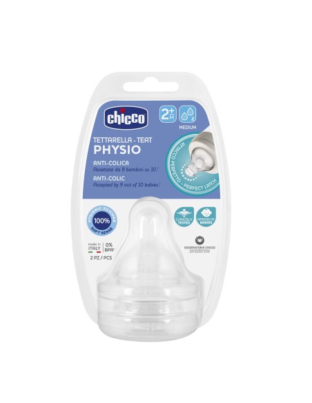 CHICCO Physio Perfect 5 Θηλή Σιλικόνης Μέτρια Ροή 2Μ+, 2 τεμάχια