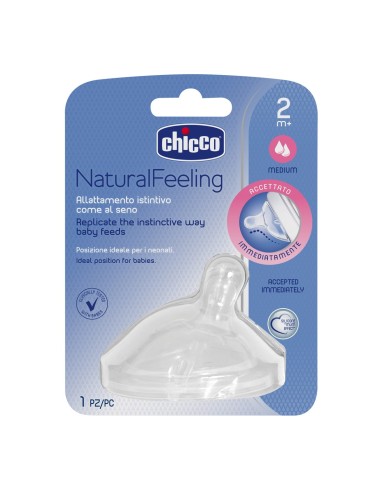 CHICCO Natural Feeling Θηλή Σιλικόνης με Κλίση...