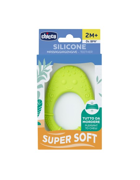 CHICCO Silicone Teether Super Soft Κρίκος Οδοντοφυΐας Σιλικόνης SOFT 2M+, 1 τεμάχιο