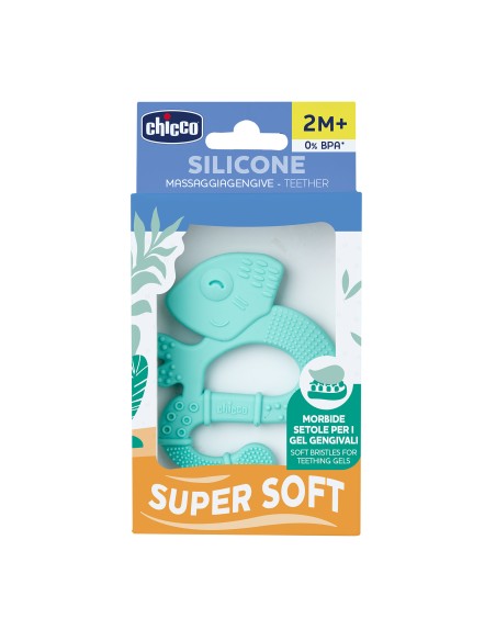 CHICCO Silicone Teether Super Soft Κρίκος Οδοντοφυΐας Σιλικόνης NEUTRAL 2M+, 1 τεμάχιο