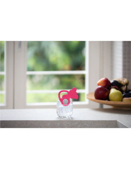 CHICCO Silicone Teether Refreshing Δροσιστικός Κρίκος Οδοντοφυΐας Σιλικόνης με Ανοξείδωτο Ατσάλι ΡΟΖ ΚΟΑΛΑ 4M+, 1 τεμάχιο