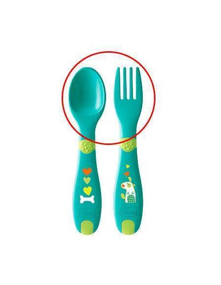 CHICCO First Cutlery Σετ Πιρούνι - Κουτάλι ΣΙΕΛ 12M+, 1 τεμάχιο