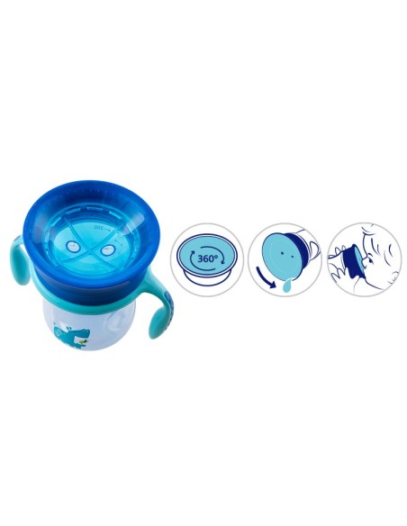 CHICCO Perfect Cup Εκπαιδευτικό Κύπελλο Χωρίς Διαρροές με Λαβές 12+ Μηνών ΠΡΑΣΙΝΟ, 200ml