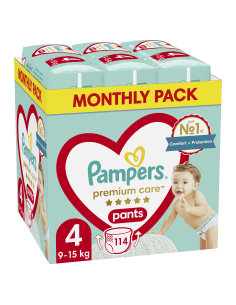 PAMPERS Premium Care Pants Monthly Pack No.4 (9-15 kg)...