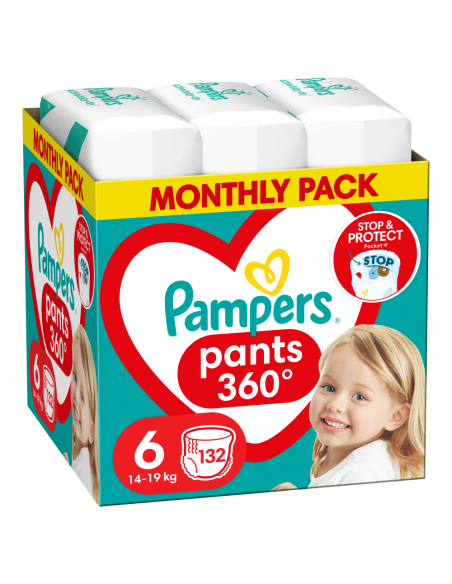 PAMPERS Pants Monthly Pack No.6 (14-19 kg) Βρεφικές Πάνες Βρακάκι MSB, 132 τεμάχια
