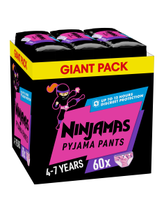 PAMPERS Ninjamas Pyjama Pants Girl 4-7Y (17-30kg) Monthly...