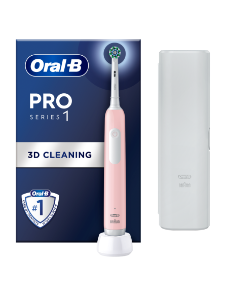 Oral-B Pro Series 1 Pink Edition Ηλεκτρική Οδοντόβουρτσα Ροζ με Χρονομετρητή, Αισθητήρα Πίεσης & ΔΩΡΟ θήκη ταξιδιού