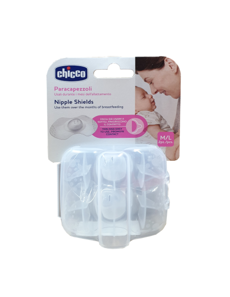 CHICCO Nipple Shields Δίσκοι Στήθους Σιλικόνης M/L, 2 τεμάχια