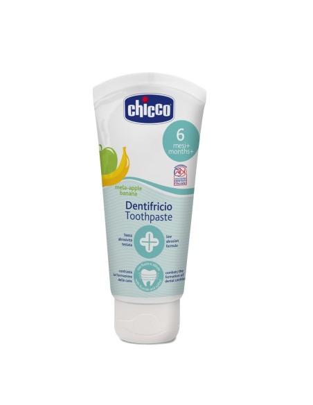CHICCO Dentrifricio Toothpaste Οδοντόκρεμα Χωρίς Φθόριο Μήλο Μπανάνα από 6+ Μηνών, 50ml