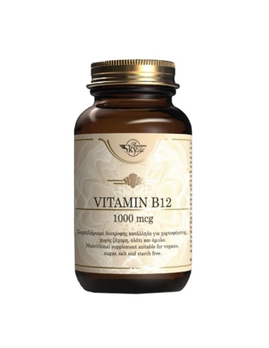 Sky Premium Life Vitamin B12 1000μg Συμπλήρωμα διατροφής με Βιταμίνη Β12 & Φολικό Οξύ, 60 κάψουλες