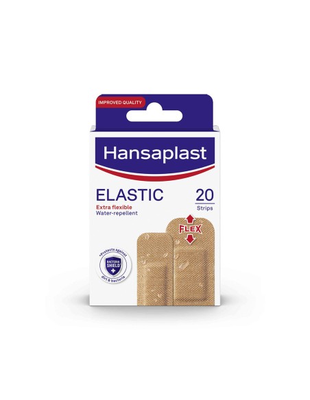 HANSAPLAST Elastic Strips Πολύ Ελαστικά Αδιάβροχα Επιθέματα Πληγών Σε 2 Μεγέθη, 20 τεμάχια