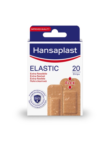 HANSAPLAST Elastic Strips Πολύ Ελαστικά Αδιάβροχα Επιθέματα Πληγών Σε 2 Μεγέθη, 20 τεμάχια