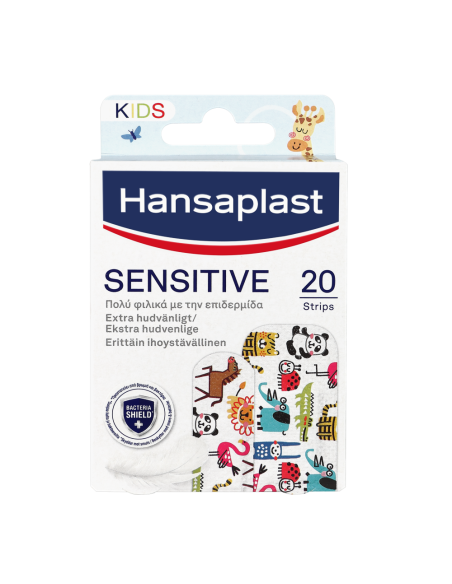 HANSAPLAST Kids Sensitive Strips Παιδικά Αυτοκόλλητα Επιθέματα Πληγών με Ζωάκια σε 2 Μεγέθη, 20 τεμάχια