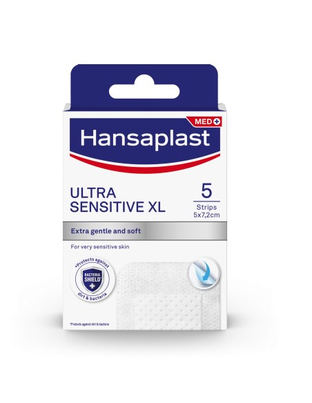 HANSAPLAST Ultra Sensitive XL Aποστειρωμένες Αυτοκόλλητες Γάζες για Ευαίσθητο Δέρμα, Βρέφη & Ηλικιωμένους 5x7,2cm, 5 τεμάχια