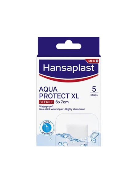 HANSAPLAST Aqua Protect XL Sterile Αδιάβροχες Aποστειρωμένες Αυτοκόλλητες Γάζες Υψηλής Απορροφητικότητας 6x7cm, 5 τεμάχια