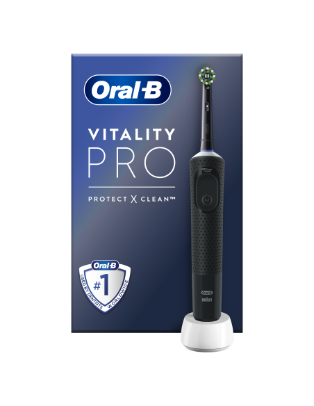 Oral-B Vitality Pro Black Box Επαναφορτιζόμενη Ηλεκτρική Οδοντόβουρτσα Μαύρη με Χρονομετρητή