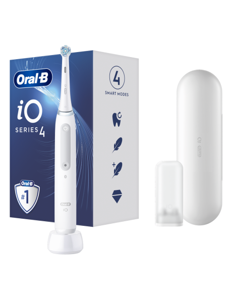 ORAL-B iO Series 4 White Ηλεκτρική Οδοντόβουρτσα με Αισθητήρα Πίεσης & ΔΩΡΟ θήκη ταξιδιού