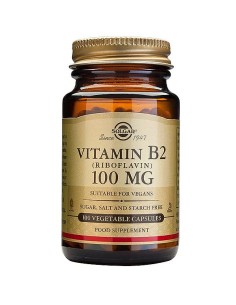 SOLGAR Vitamin B2 (Riboflavin) 100mg Συμπλήρωμα με...