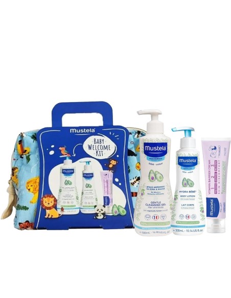 MUSTELA Baby Welcome Kit Αφροντούς για Σώμα/Μαλλιά 500ml & Hydra Bebe Κρέμα Ενυδάτωσης Σώματος 500ml & Κρέμα Αλλαγής Πάνας 50ml