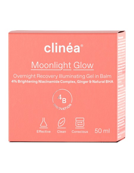 SARANTIS Clinéa Moonlight Glow Gel in Balm Κρέμα Νύχτας Λάμψης & Αναζωογόνησης με 4% Νιασιναμίδη, Ginger & Φυσικά Οξέα BHA, 50ml