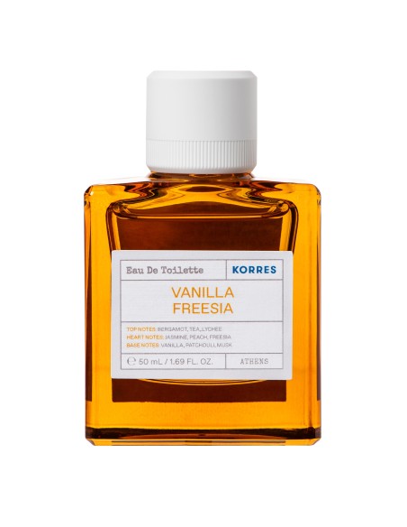 KORRES Vanilla Freesia Eau De Toilette Άρωμα Κομψό, Εξωτικό & Δελεαστικό, Αρωματικές νότες από Άνθη Φρέζιας & Βανίλιας, 50ml