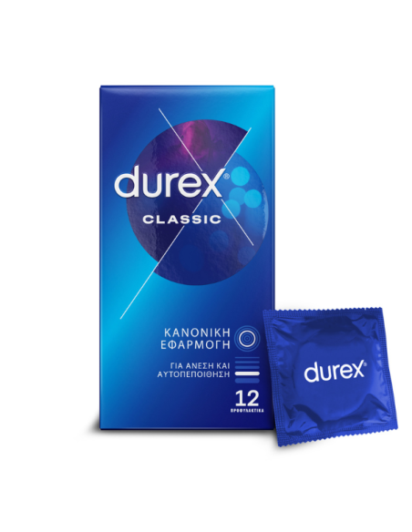 DUREX Classic Κλασικά Ευκολοφόρετα Προφυλακτικά, 12 τεμάχια