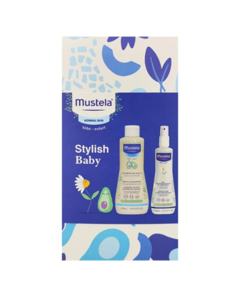 MUSTELA Stylish Baby Gentle Shampoo Βρεφικό Σαμπουάν, 500ml & Hair Styler & Skin Freshener Δροσιστικό Νερό με Χαμομήλι, 200ml