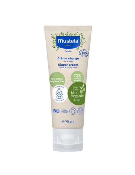 MUSTELA Organic Certified Diaper Cream Βιολογικά Πιστοποιημένη Κρέμα Αλλαγής Πάνας με Βιολογικό Ελαιόλαδο, 75ml