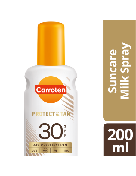 CARROTEN Protect & Tan Suncare Milk Spray SPF30 Αντηλιακό Γαλάκτωμα Σπρέι Ελαφριάς Υφής για Ενίσχυση Μαυρίσματος, 200ml