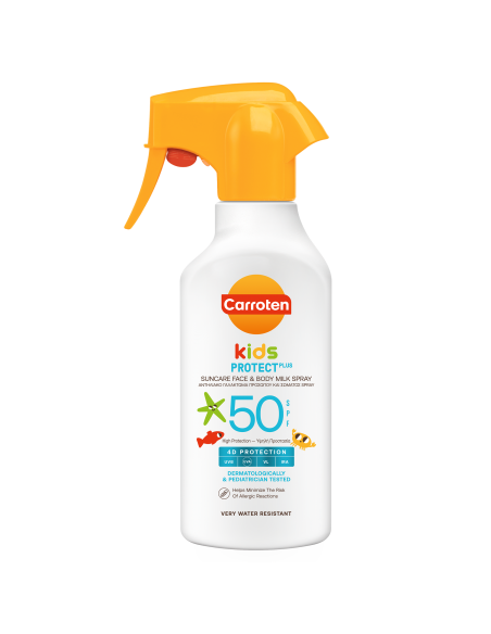 CARROTEN Kids Protect Plus Suncare Face & Body Milk Spray SPF50+ Αντηλιακό Γαλάκτωμα Προσώπου & Σώματος κατά των Αλλεργιών 270ml
