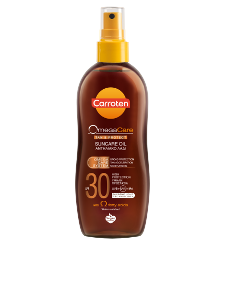 CARROTEN Omega Care Tan & Protect Suncare Oil Spray SPF30 Αντηλιακό Λάδι για Μαύρισμα με Ωμέγα Λιπαρά Οξέα & Ηλίανθο, 150ml