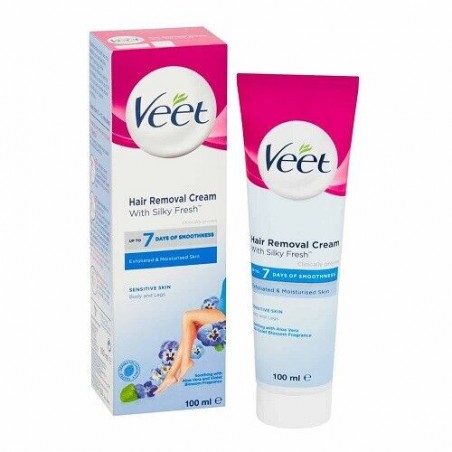 VEET Silk & Fresh Techology Αποτριχωτική Κρέμα Για Ευαίσθητη Επιδερμίδα, 100ml