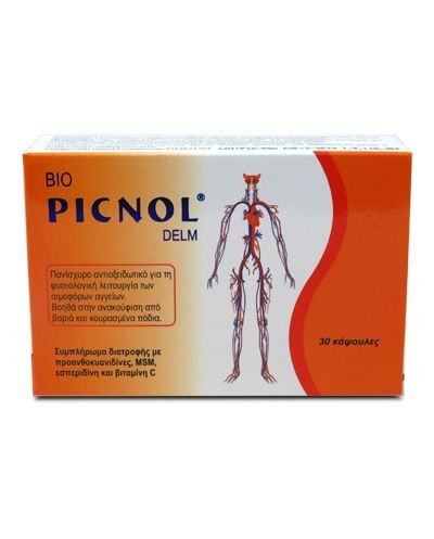 MEDICHROM Bio Picnol Delm Αντιοξειδωτικό για Βελτίωση Κυκλοφορίας & Κουρασμένα Πόδια, 30 κάψουλες