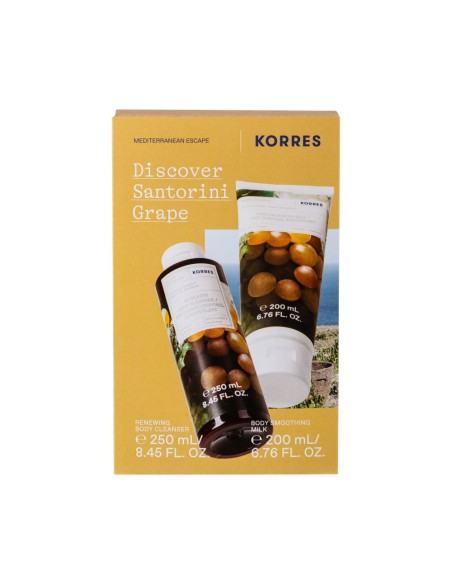 KORRES Santorini Grape Renewing Body Cleanser & Body Smoothing Milk Αμπέλι Σαντορίνης Αφρόλουτρο 400ml & Γαλάκτωμα Σώματος 200ml