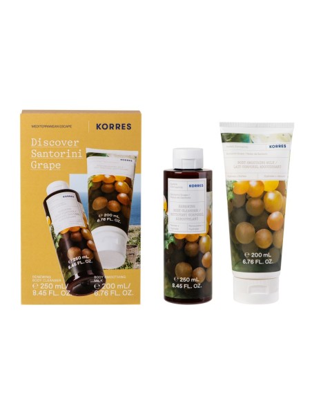 KORRES Santorini Grape Renewing Body Cleanser & Body Smoothing Milk Αμπέλι Σαντορίνης Αφρόλουτρο 400ml & Γαλάκτωμα Σώματος 200ml