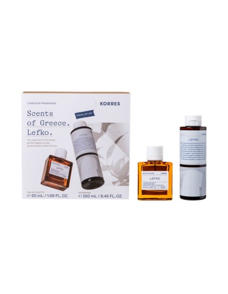 KORRES Set Lefko Eau De Toilette Άρωμα Λουλουδένιο με Αρωματικές Νότες από Τριαντάφυλλο & Παιώνια 50ml & Αφρόλουτρο 250ml