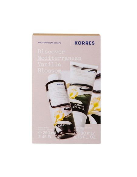 KORRES Set Mediterranean Vanilla Blossom Renewing Body Cleanser Άνθη Βανίλιας Αφρόλουτρο, 250ml & Γαλάκτωμα Σώματος, 200ml