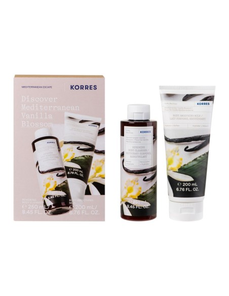 KORRES Set Mediterranean Vanilla Blossom Renewing Body Cleanser Άνθη Βανίλιας Αφρόλουτρο, 250ml & Γαλάκτωμα Σώματος, 200ml