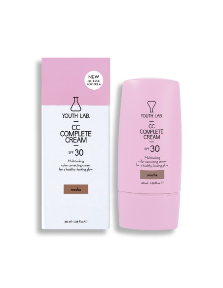 YOUTH LAB CC Complete Cream SPF30 All Skin Types Mocha Αντηλιακή Κρέμα Αναδόμησης Σκούρα Απόχρωση, 40ml