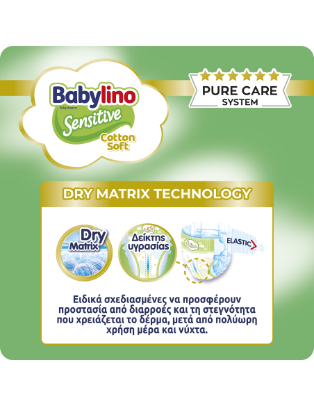 MEGA Babylino Sensitive Cotton Soft Pants Nο.5+ Junior Plus (12-17 kg) Απορροφητικές Βρεφικές Πάνες Βρακάκι Super Pack, 126 τμχ