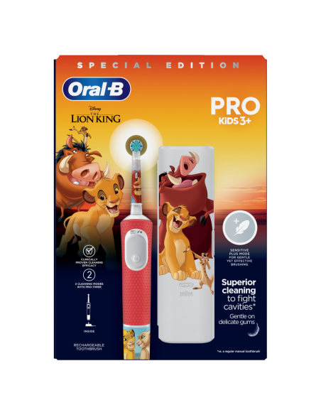 Oral-B Vitality Pro Kids 3+ Years The Lion King Ηλεκτρική Οδοντόβουρτσα για Παιδιά 3+ ετών & Θήκη Ταξιδιού