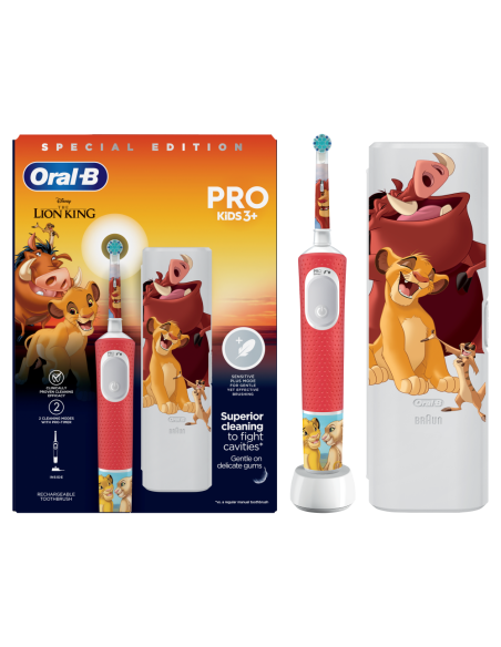 Oral-B Vitality Pro Kids 3+ Years The Lion King Ηλεκτρική Οδοντόβουρτσα για Παιδιά 3+ ετών & Θήκη Ταξιδιού