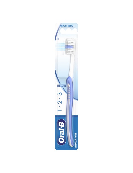 Oral-B Indicator 1°2°3 35mm Χειροκίνητη Οδοντόβουρτσα Μέτρια με Θήκη ΜΩΒ, 1 τεμάχιο